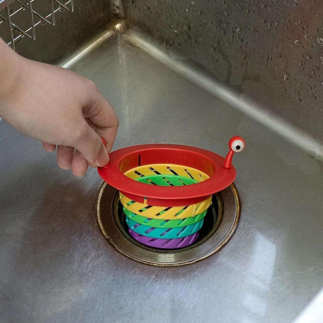 Anti-Blocking Collapsible Sink Strainer Basket - Multicolor (Pack of 2)